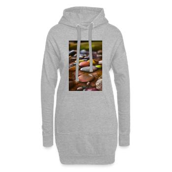 Bunte Steine - Hoodie-Kleid - Grau meliert - Vorne