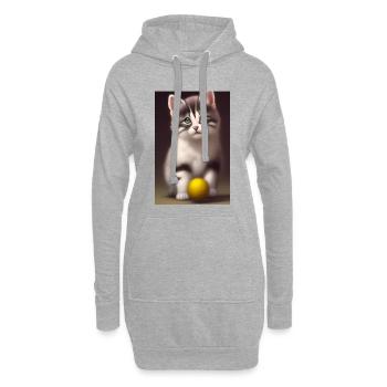 Bébé chat - Sweat-shirt à capuche long Femme - gris chiné - Devant