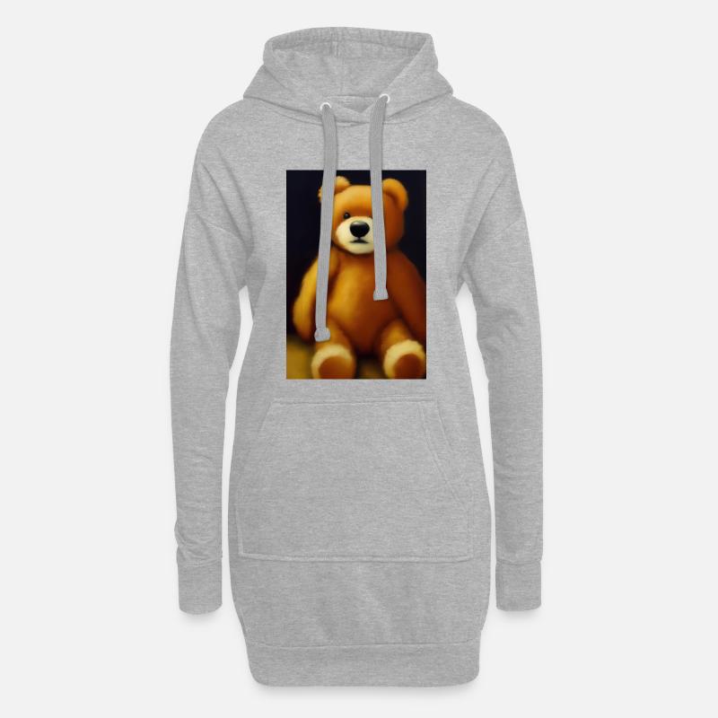 Teddybär - Hoodie-Kleid - Grau meliert