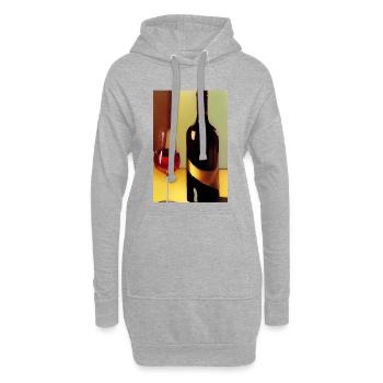 Wein Trinker - Hoodie-Kleid - Grau meliert - Vorne