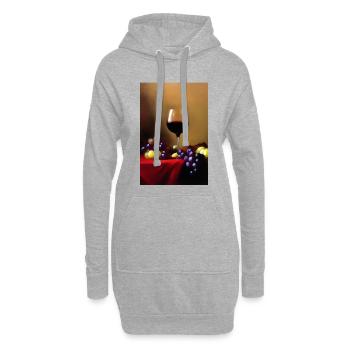 Wein Trinker - Hoodie-Kleid - Grau meliert - Vorne