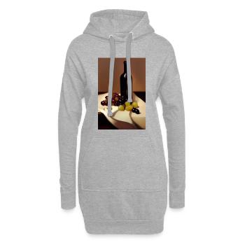 Wein Trinker - Hoodie-Kleid - Grau meliert - Vorne