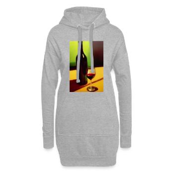 Wein Trinker - Hoodie-Kleid - Grau meliert - Vorne