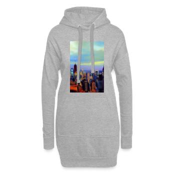 Horizon de la ville de New York - Sweat-shirt à capuche long Femme - gris chiné - Devant