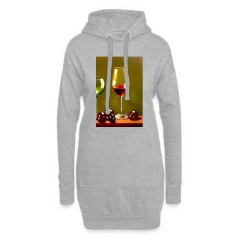 Wein Trinker - Hoodie-Kleid - Grau meliert - Vorne