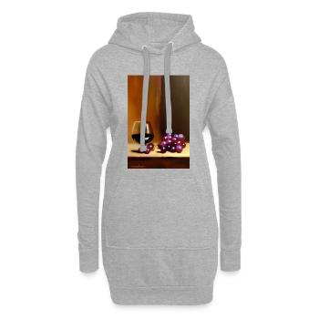 Wein Trinker - Hoodie-Kleid - Grau meliert - Vorne