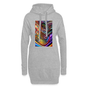 Abstrakte Kunst - Hoodie-Kleid - Grau meliert - Vorne