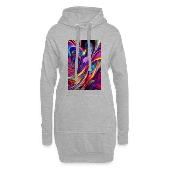 Abstrakte Kunst - Hoodie-Kleid - Grau meliert - Vorne