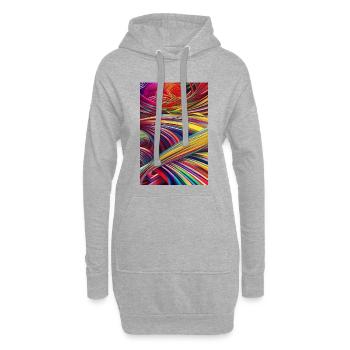 Abstrakte Kunst - Hoodie-Kleid - Grau meliert - Vorne