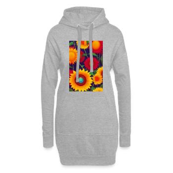 Tournesols - Sweat-shirt à capuche long Femme - gris chiné - Devant