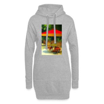 Asiatisches Cafe im Freien - Hoodie-Kleid - Grau meliert - Vorne
