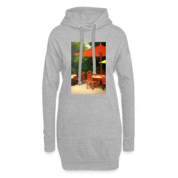 Asiatisches Cafe im Freien - Hoodie-Kleid - Grau meliert - Vorne