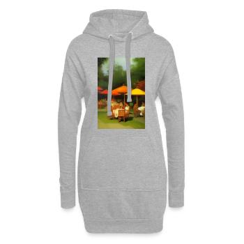 Asiatisches Cafe im Freien - Hoodie-Kleid - Grau meliert - Vorne