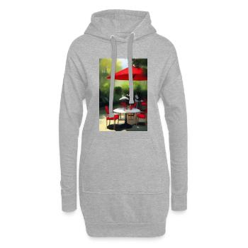 Asiatisches Cafe im Freien - Hoodie-Kleid - Grau meliert - Vorne