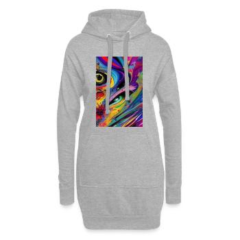 Abstrakte Kunst - Hoodie-Kleid - Grau meliert - Vorne