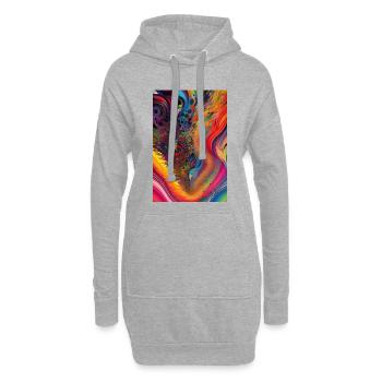 Abstrakte Kunst - Hoodie-Kleid - Grau meliert - Vorne