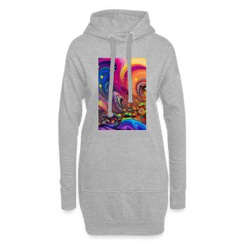 Abstrakte Kunst - Hoodie-Kleid - Grau meliert - Vorne