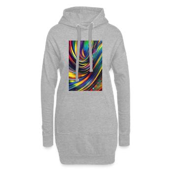 Abstrakte Kunst - Hoodie-Kleid - Grau meliert - Vorne