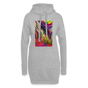 Abstrakte Kunst - Hoodie-Kleid - Grau meliert - Vorne