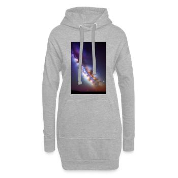 Weltall und Planeten - Hoodie-Kleid - Grau meliert - Vorne