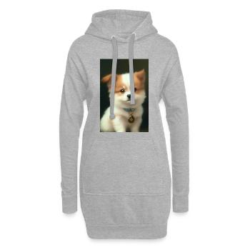 Baby Hund - Hoodie-Kleid - Grau meliert - Vorne