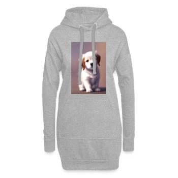 Baby Hund - Hoodie-Kleid - Grau meliert - Vorne