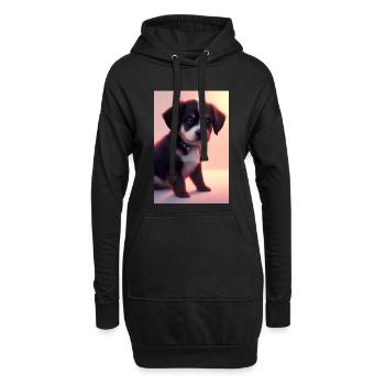 Baby Hund - Hoodie-Kleid - Schwarz - Vorne