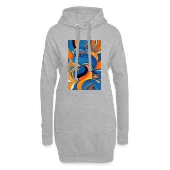 Abstrakte Kunst - Hoodie-Kleid - Grau meliert - Vorne