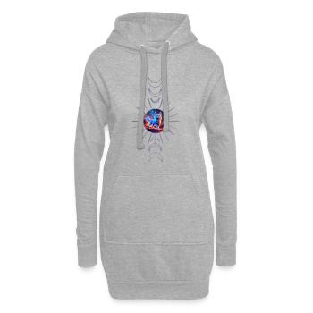 Merveilleux chat bleu. - Sweat-shirt à capuche long Femme - gris chiné - Devant
