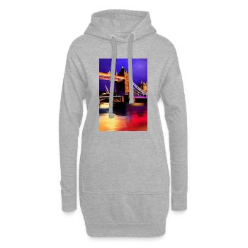 Brücken in London - Hoodie-Kleid - Grau meliert - Vorne