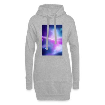 Galaxie Bild - Hoodie-Kleid - Grau meliert - Vorne