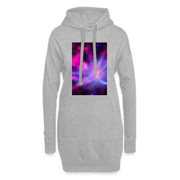 Galaxie Bild - Hoodie-Kleid - Grau meliert - Vorne