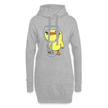 Poussin kawaii - Sweat-shirt à capuche long Femme - gris chiné - Devant