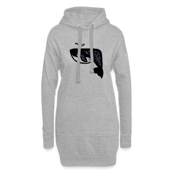 Baleine bleue - Sweat-shirt à capuche long Femme - gris chiné - Devant
