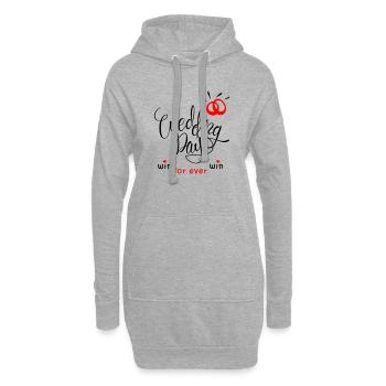 Mariage, Alliances, Mariée, Jour De Mariage - Sweat-shirt à capuche long Femme - gris chiné - Devant