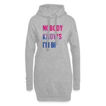 Mois de la fierté LGBT - Personne ne sait que je suis bi - Sweat-shirt à capuche long Femme - gris chiné - Devant