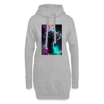 Süßer Hund - Hoodie-Kleid - Grau meliert - Vorne