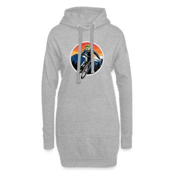 Sunset Trail Mountainbiker - Hoodie-Kleid - Grau meliert - Vorne