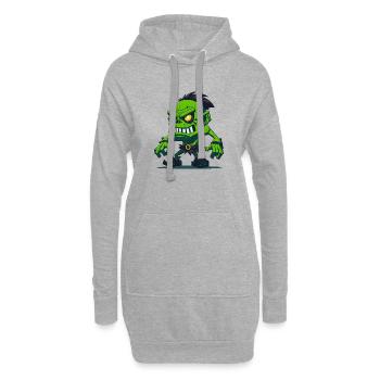 Totem des Zombies - Hoodie-Kleid - Grau meliert - Vorne