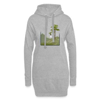 Tree on hill with canvas structure, public domain - Hoodie Dress - heather grey - Front