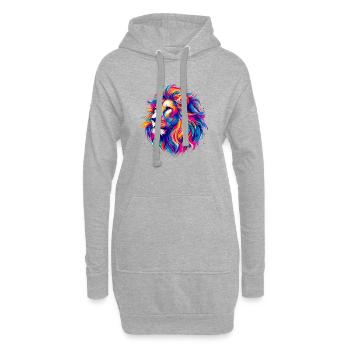 Löwe - Hoodie-Kleid - Grau meliert - Vorne