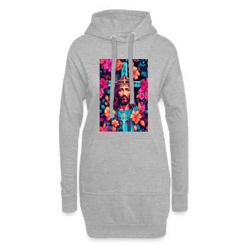 Jesus Christus - Hoodie-Kleid - Grau meliert - Vorne