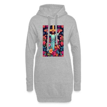 Jesus Christus - Hoodie-Kleid - Grau meliert - Vorne