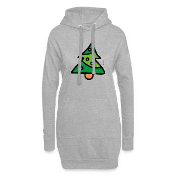 Minimalistischer Bonbonbaum - Hoodie-Kleid - Grau meliert - Vorne