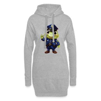 Grenouille de la police - Sweat-shirt à capuche long Femme - gris chiné - Devant
