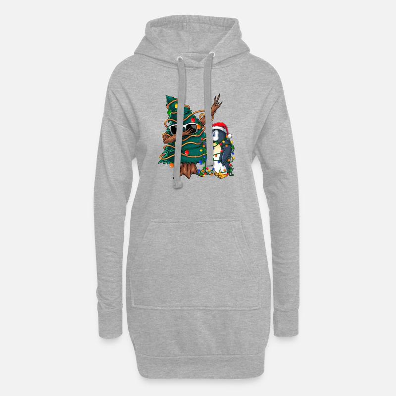 Dapping Tannenbaum -Dapping Weihnachtspullover - Hoodie-Kleid - Grau meliert