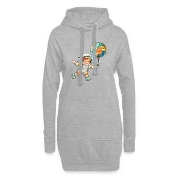 4 Children's Birthday Astronaut Astronaut Earth - Hoodie Dress - heather grey - Front
