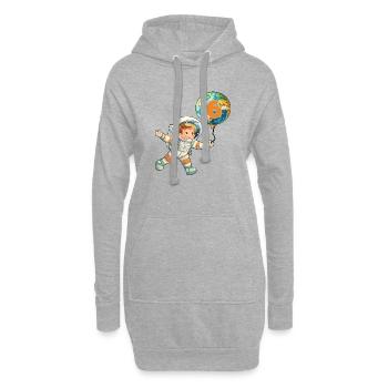 Astronaut 6 Geburtstag Weltall Kindergeburtstag - Hoodie-Kleid - Grau meliert - Vorne
