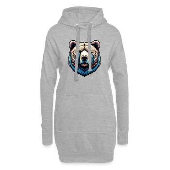 Bär - Hoodie-Kleid - Grau meliert - Vorne