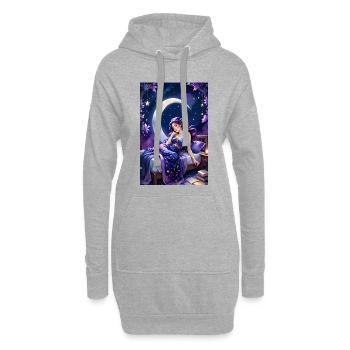 Lesen und Einschlafen - Hoodie-Kleid - Grau meliert - Vorne